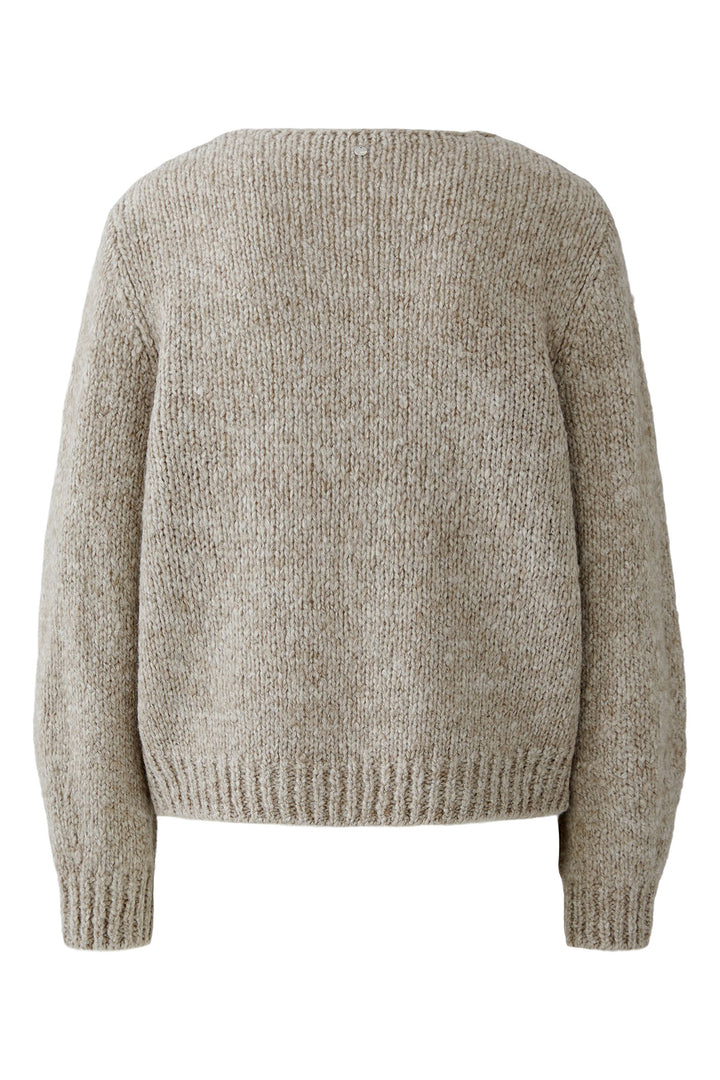 Oui Jumper 94281 V-Neck Smokey Taupe 8151 - Olivia Grace Fashion
