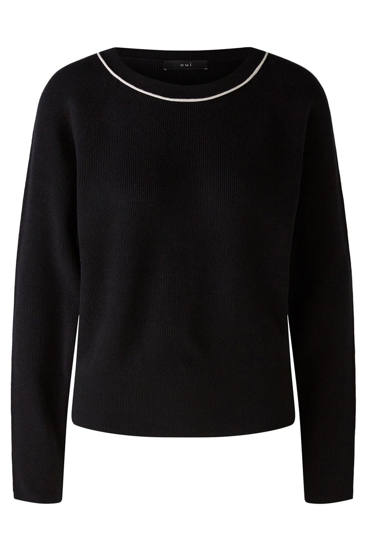 90775 Oui Jumper Black Round Neck 90775 9990 – Olivia Grace Fashion