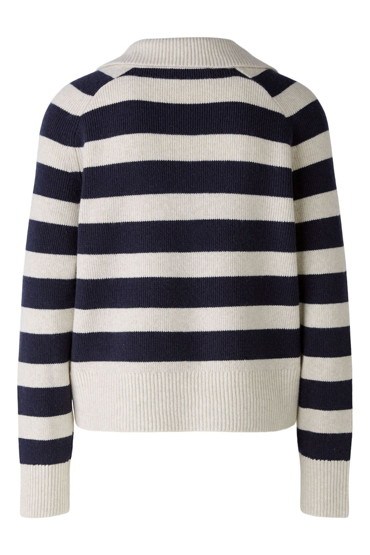 Oui Jumper White Blue Stripe 89921-0105 - Olivia Grace Fashion