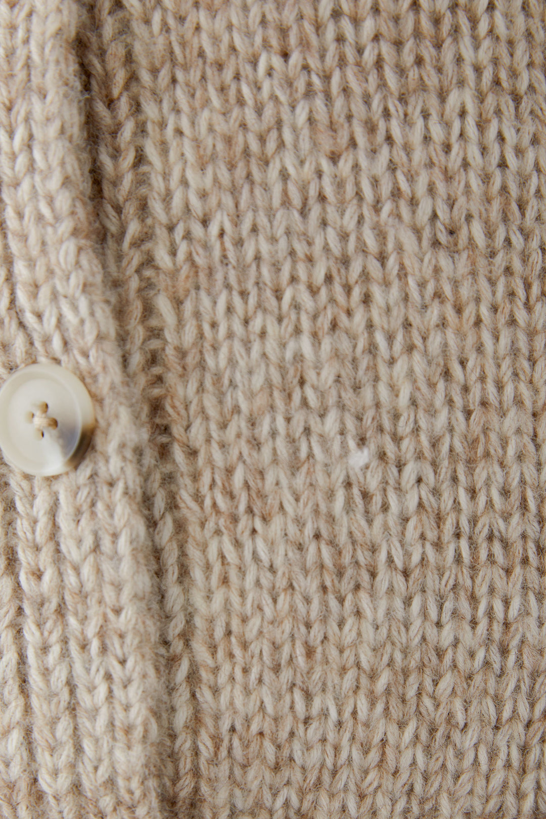 Oui Light Beige Melange Knit Sequin Trim Jacket 98941