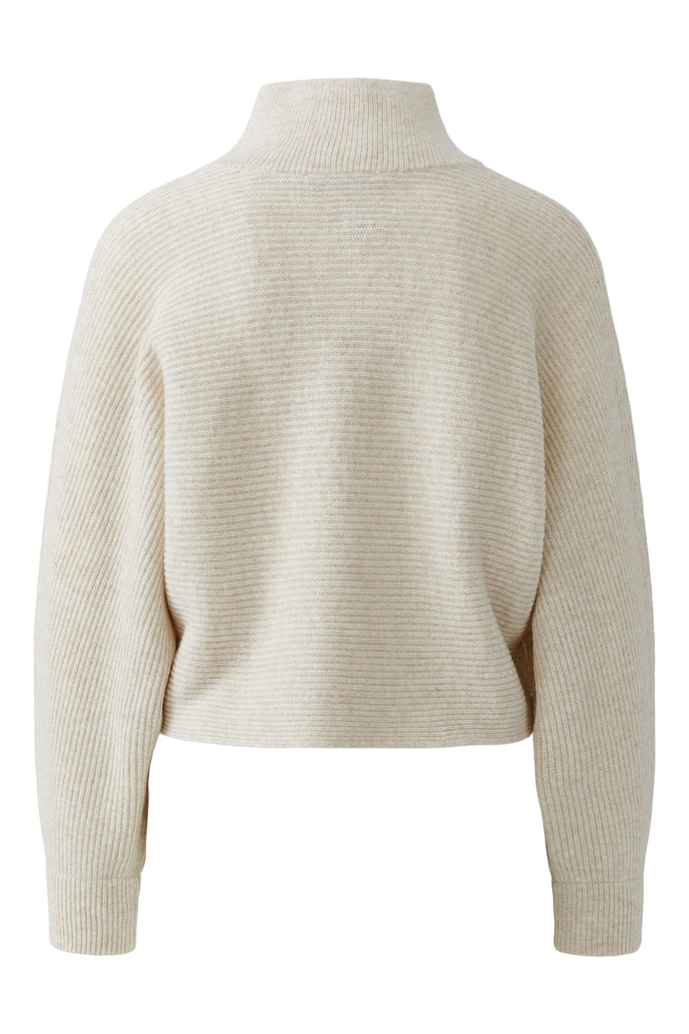 Oui Light Beige Melange funnel neck jumper at Olivia Grace Fashion
