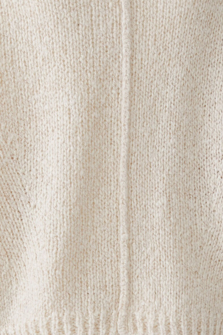 Oui Light Beige Melange V-Neck Jumper 98985