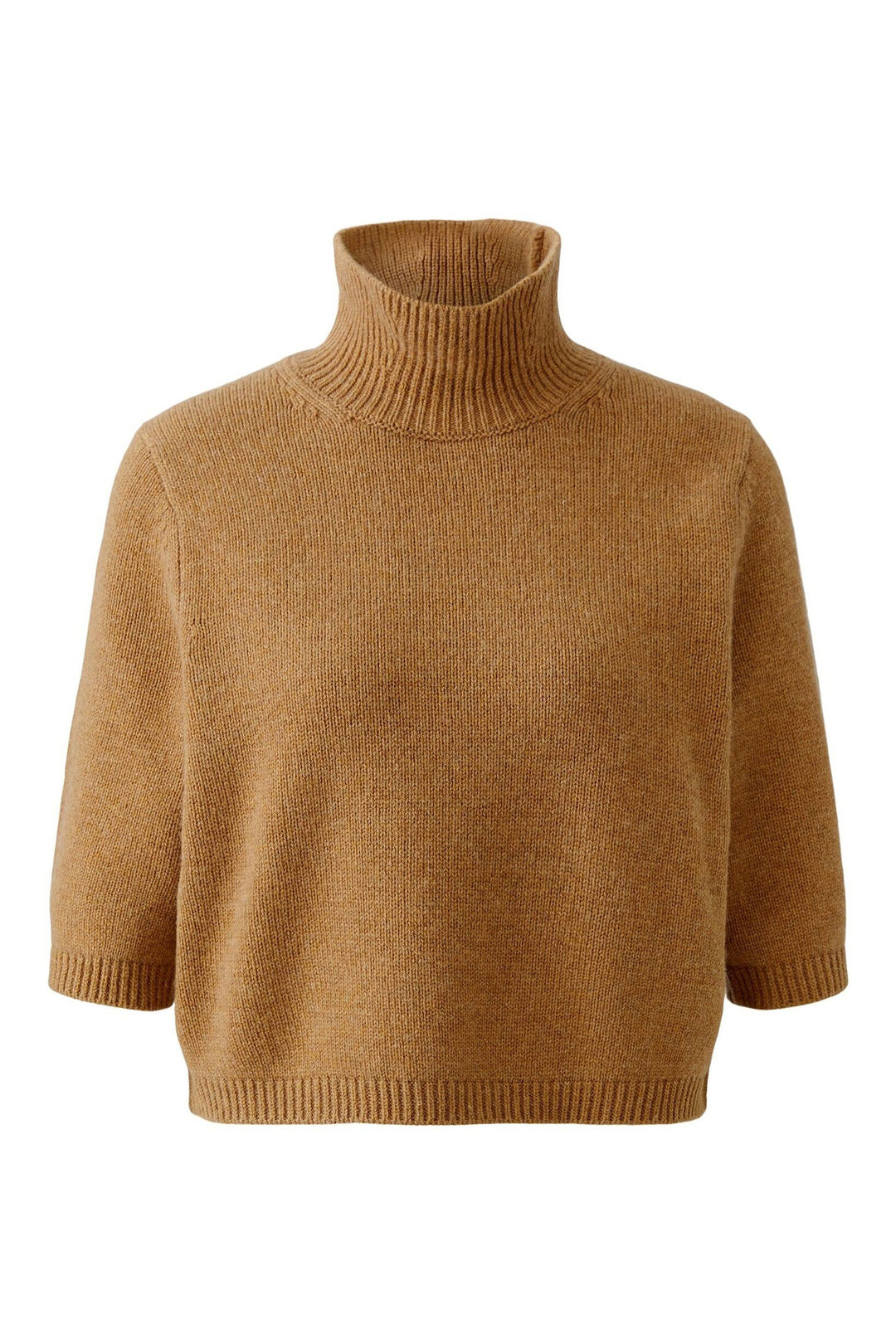 Oui Light Rosewood Brown Roll Neck Jumper 99806 7845, front view