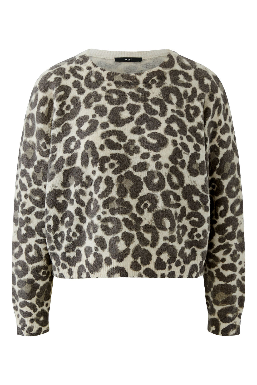 Oui Light Stone Taupe Jumper 97953 0708, front view