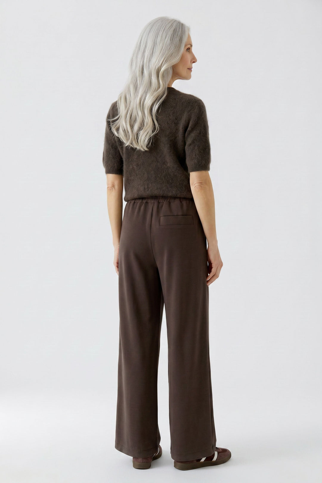 Oui Marlene Mulch Brown Drawstring Waist Jogger Trousers