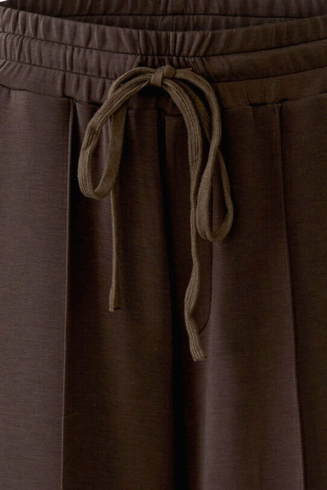 Oui Marlene Mulch Brown Drawstring Waist Jogger Trousers