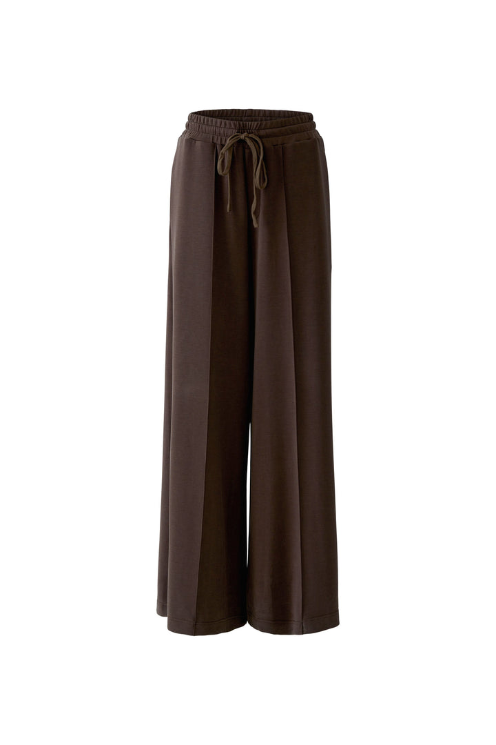 Oui Marlene Mulch Brown Drawstring Waist Jogger Trousers
