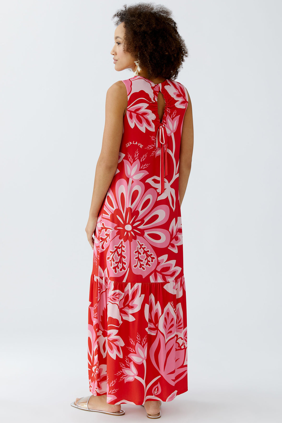 Oui Maxi Dress 93604 Red Rose Print - Olivia Grace Fashion