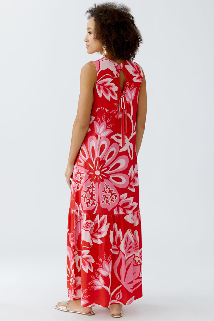 Oui Maxi Dress 93604 Red Rose Print - Olivia Grace Fashion
