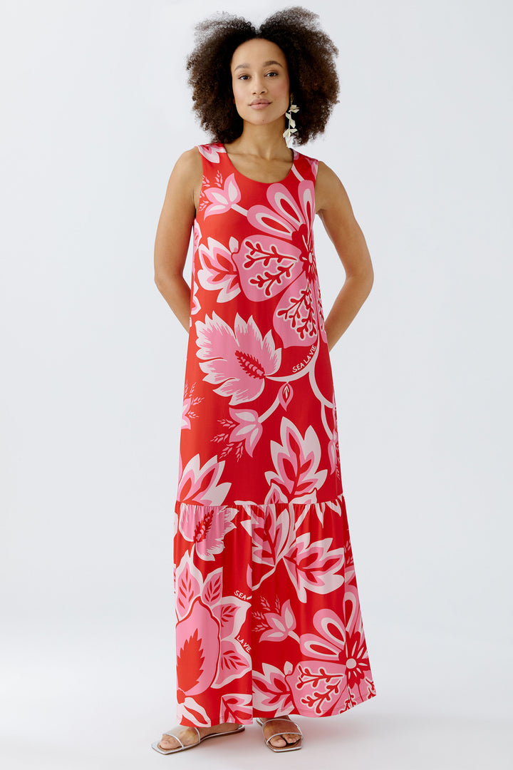 Oui Maxi Dress 93604 Red Rose Print - Olivia Grace Fashion