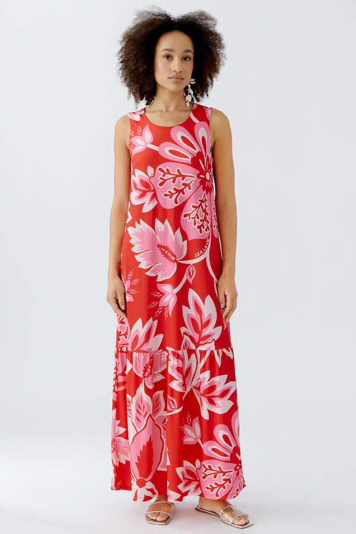 Oui Maxi Dress 93604 Red Rose Print - Olivia Grace Fashion