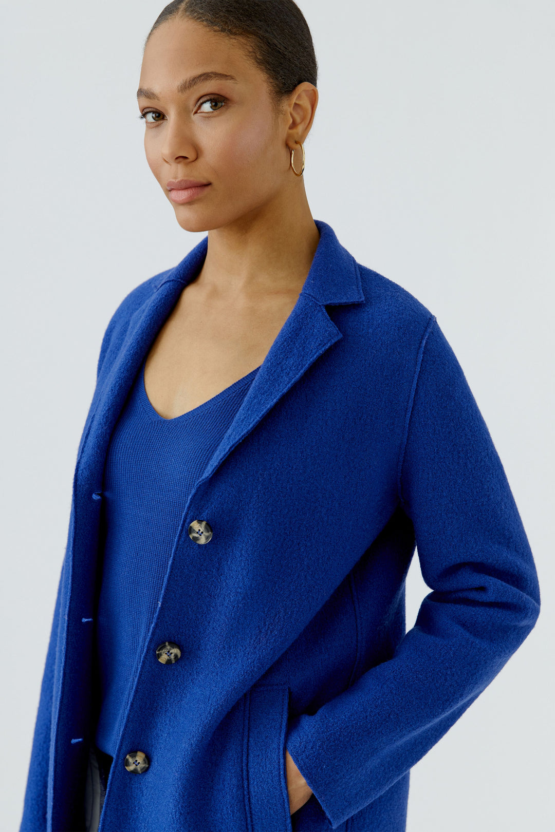 Oui Mayson royal blue coat at Olivia Grace Fashion