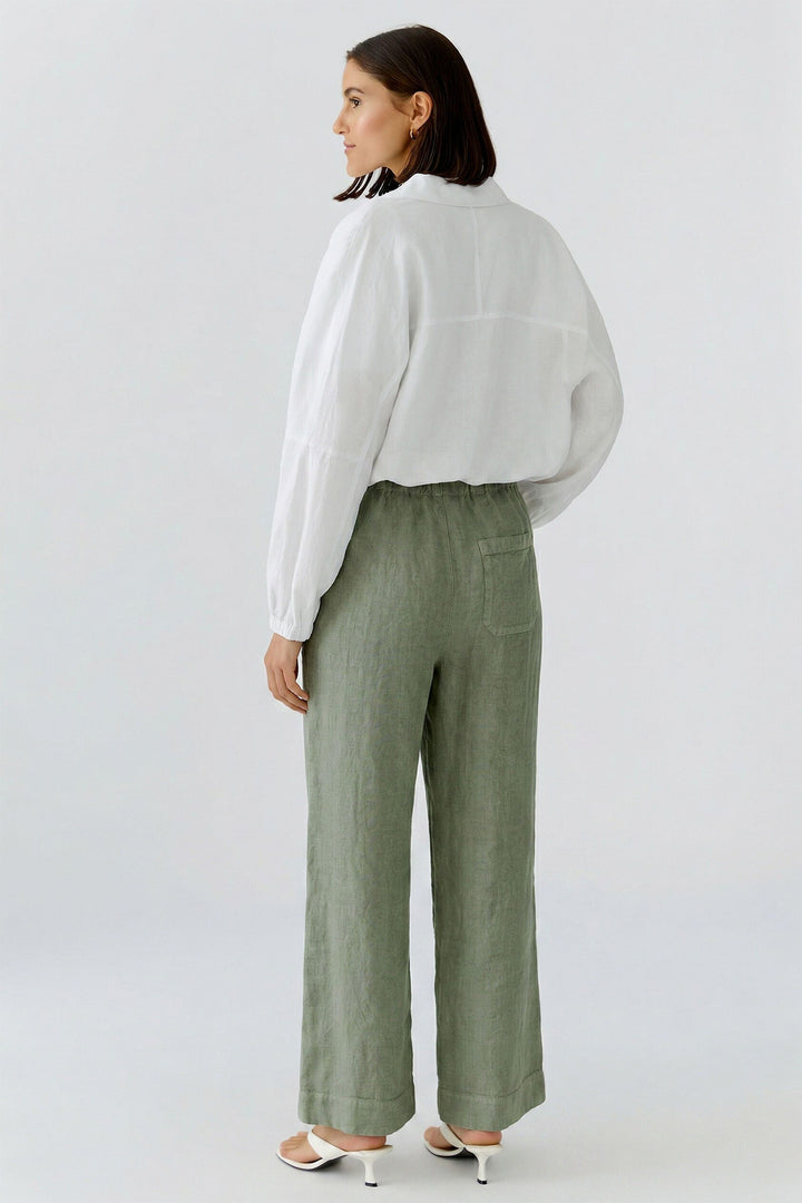 Oui Optic White Linen Shirt Jacket 97164