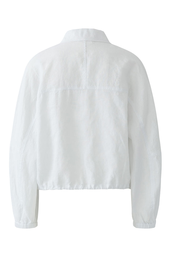 Oui Optic White Linen Shirt Jacket 97164