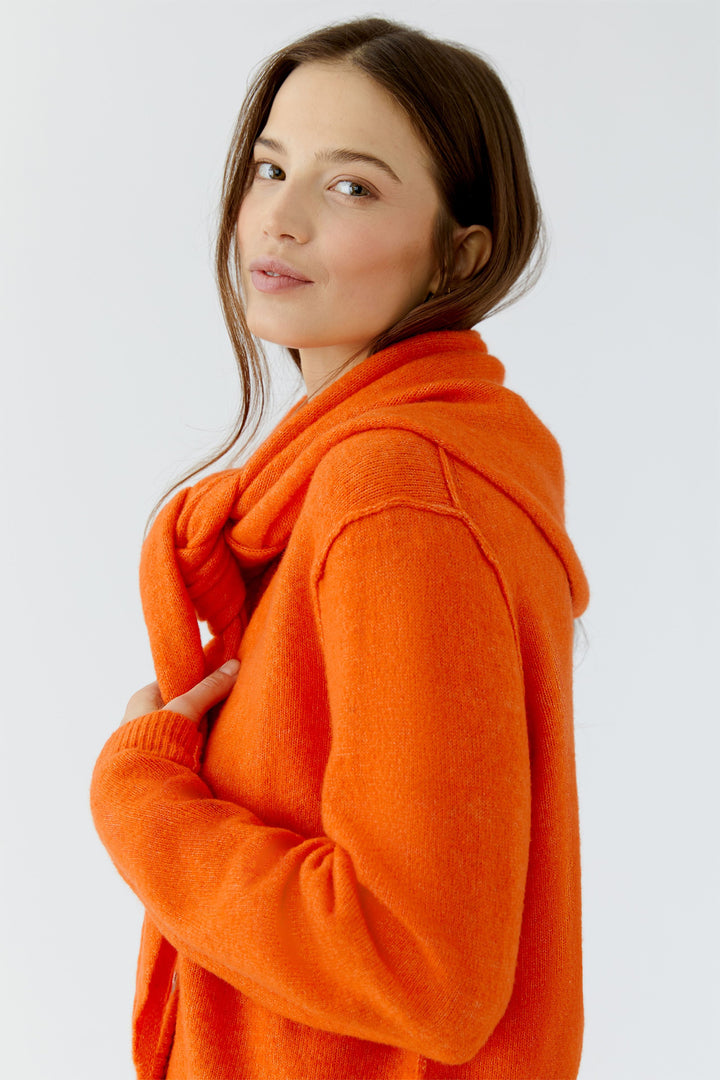 Oui Orangeade Orange Triangle Scarf, fabric detail