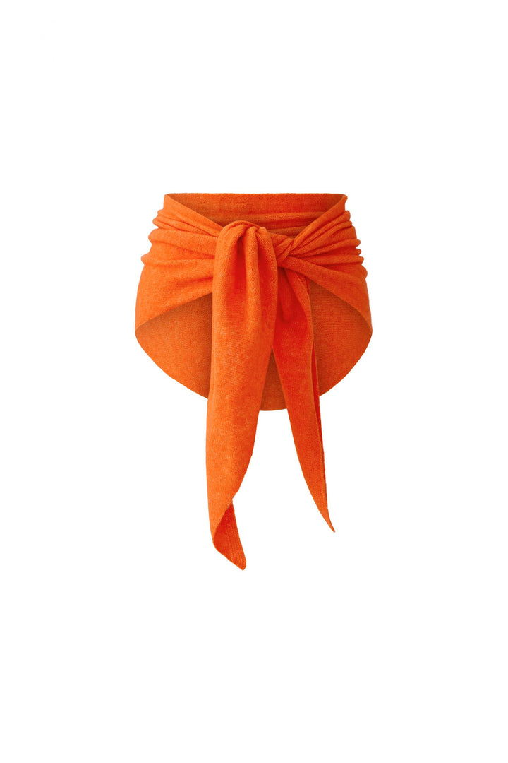 Oui Orangeade Orange Triangle Scarf, tied as belt