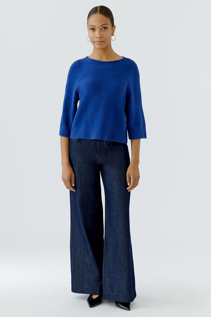 Oui royal blue boat neck jumper at Olivia Grace Fashion