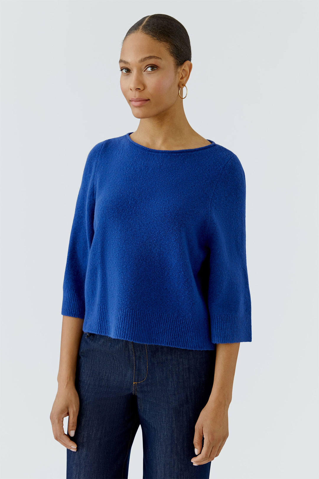 Oui royal blue boat neck jumper at Olivia Grace Fashion