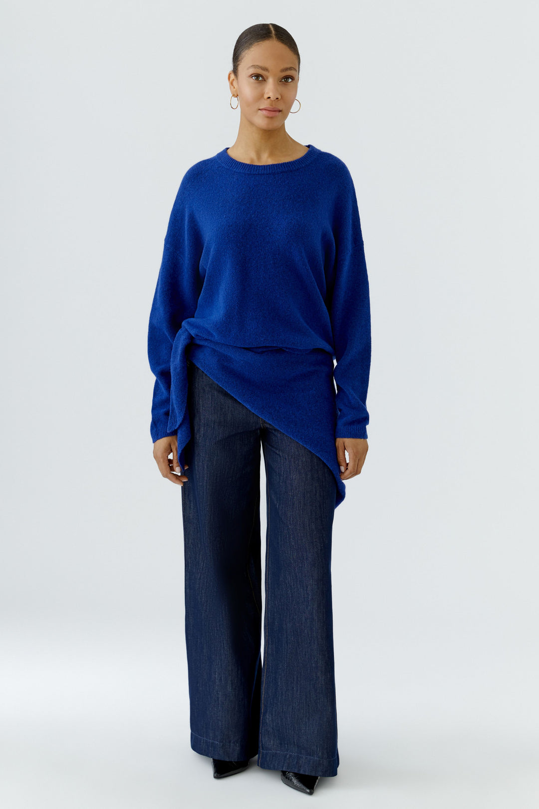 Oui Knit Royal Blue Shawl at Olivia Grace Fashion
