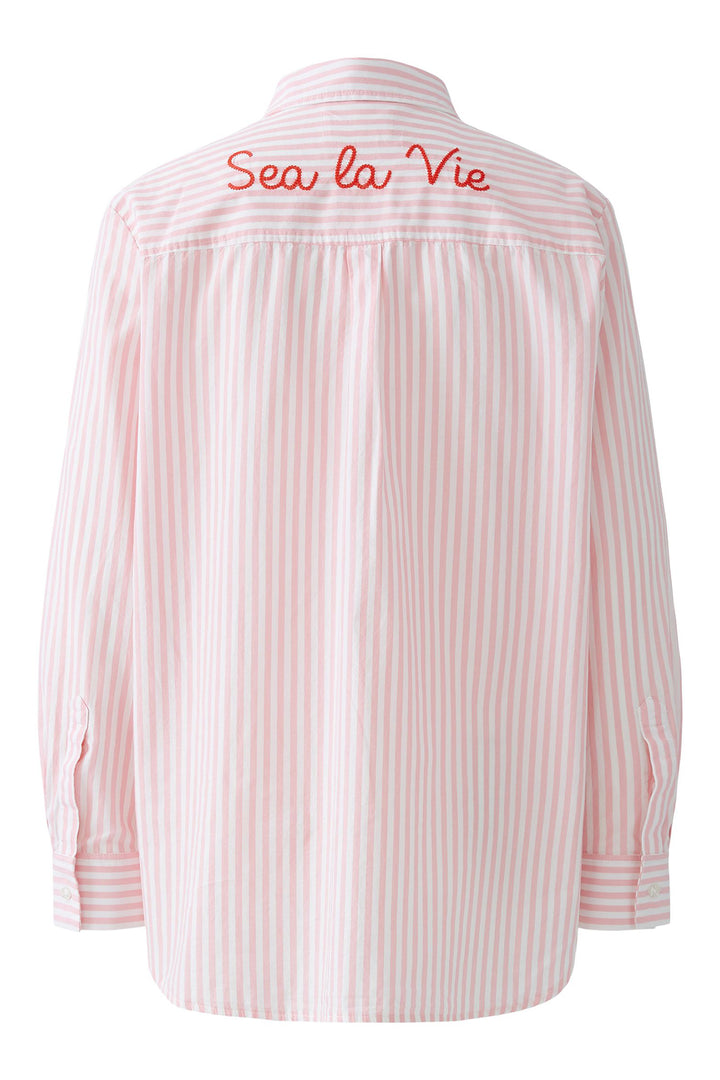 Oui Shirt 93683 Rose White Stripe 0301 - Olivia Grace Fashion