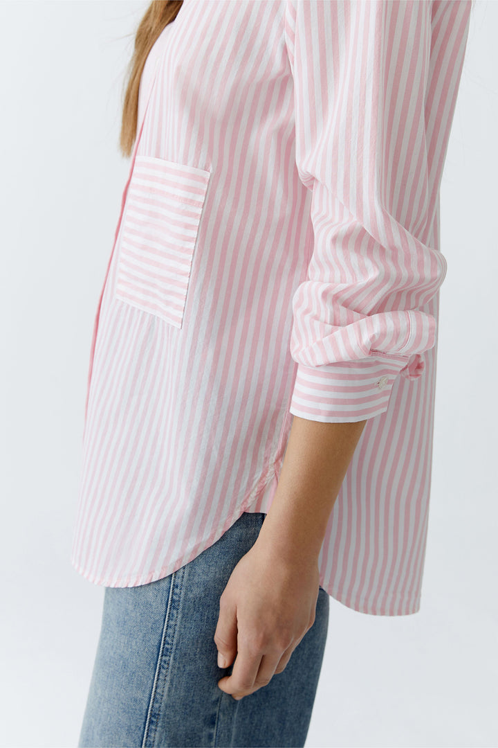 Oui Shirt 93683 Rose White Stripe 0301 - Olivia Grace Fashion
