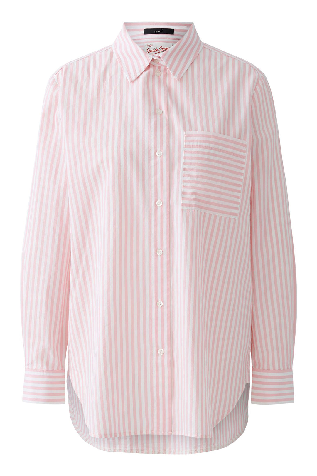 Oui Shirt 93683 Rose White Stripe 0301 - Olivia Grace Fashion