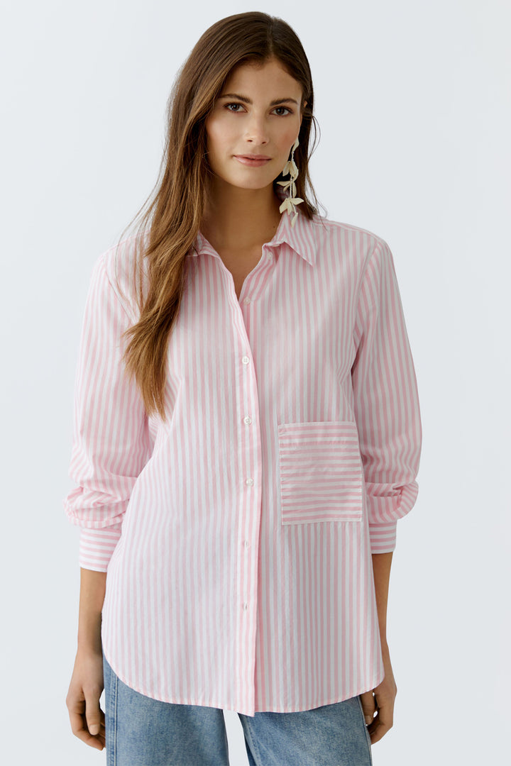 Oui Shirt 93683 Rose White Stripe 0301 - Olivia Grace Fashion