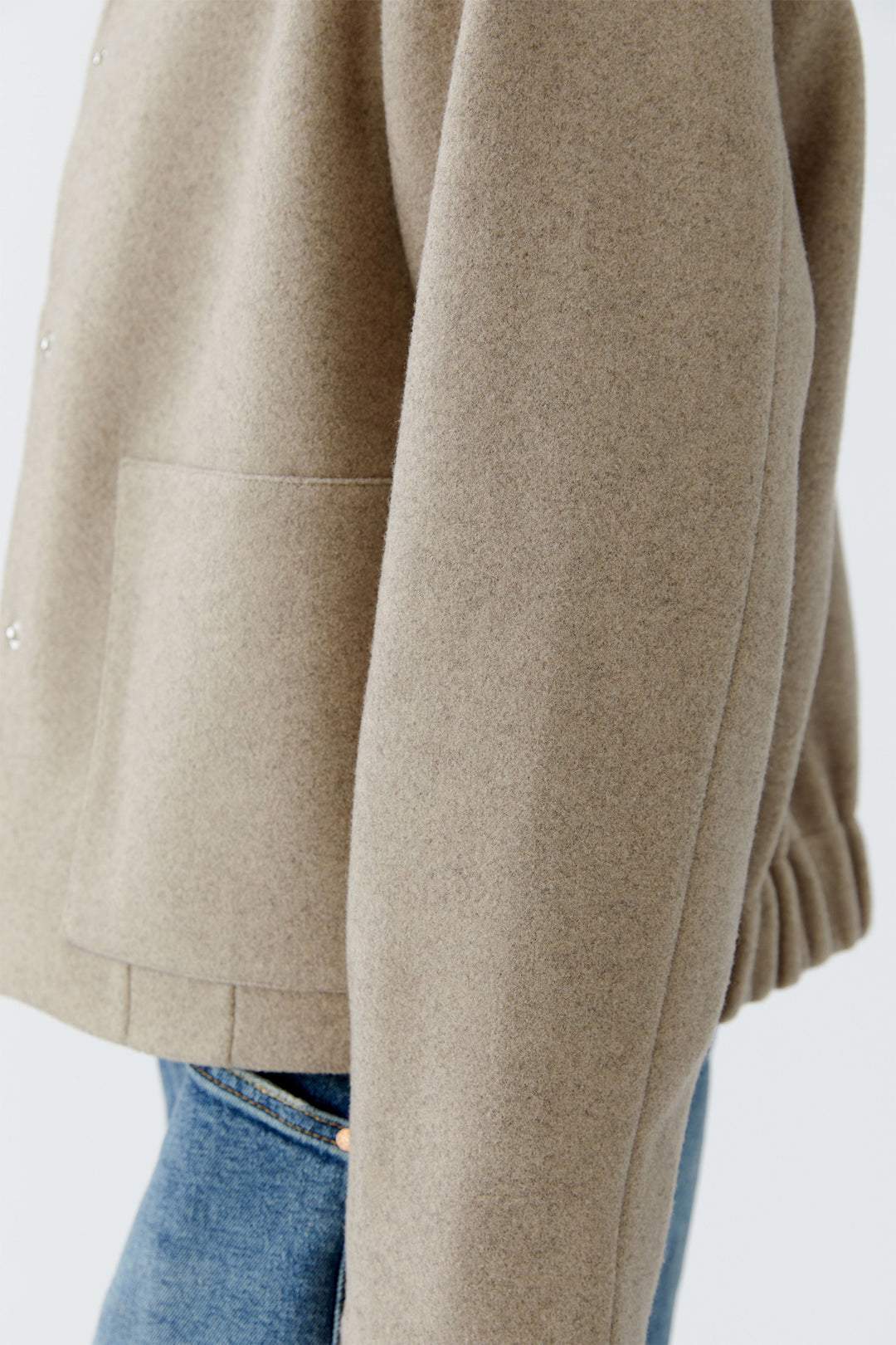 Oui Shirt Jacket 95695 Taupe 8139 - Olivia Grace Fashion