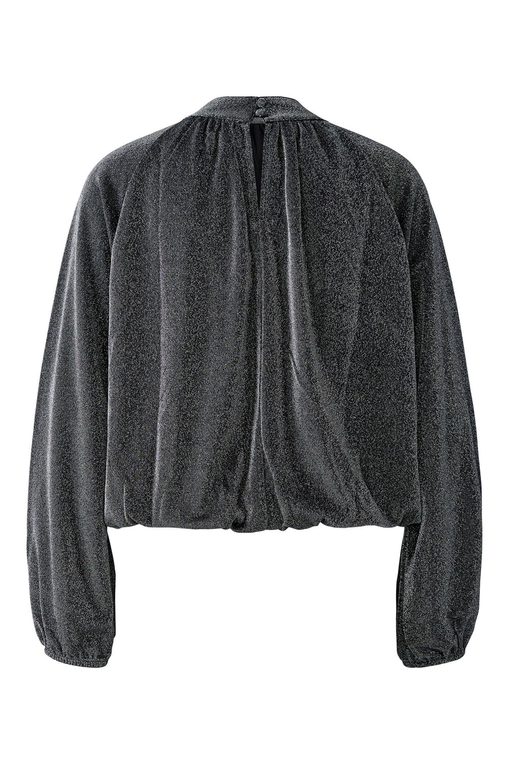 Oui Silver Black High Neck Blouse 99981 0969, back view