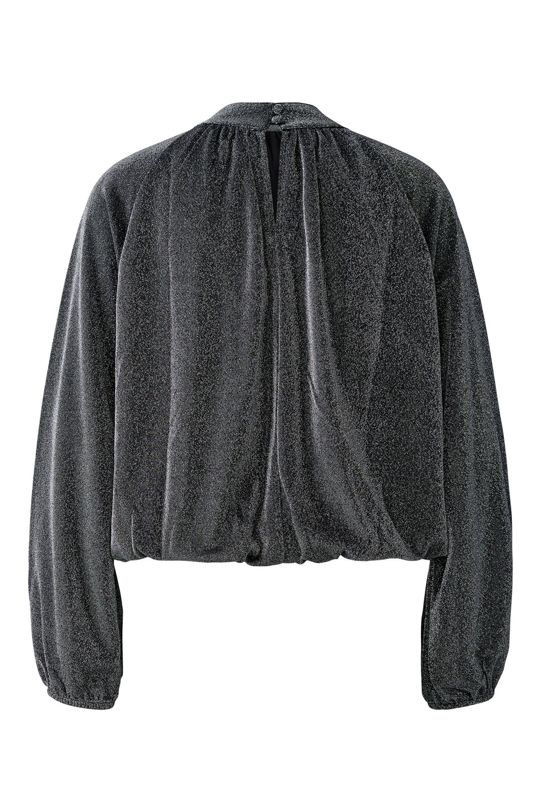 Oui Silver Black High Neck Blouse 99981 0969, back view
