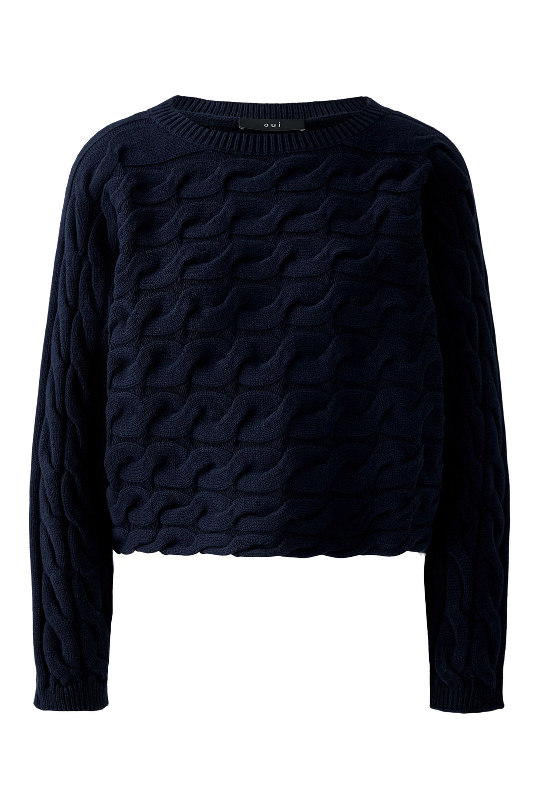 Oui Sirah Jumper 94609 Dark Blue Twist Knit 5742 - Olivia Grace Fashion