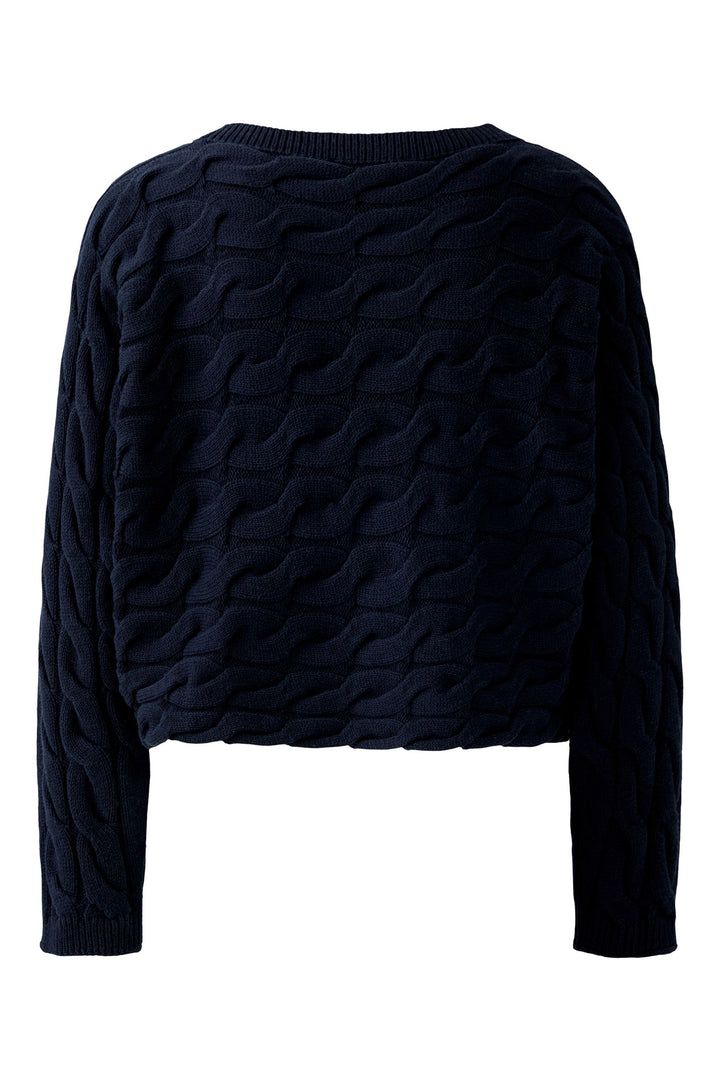 Oui Sirah Jumper 94609 Dark Blue Twist Knit 5742 - Olivia Grace Fashion