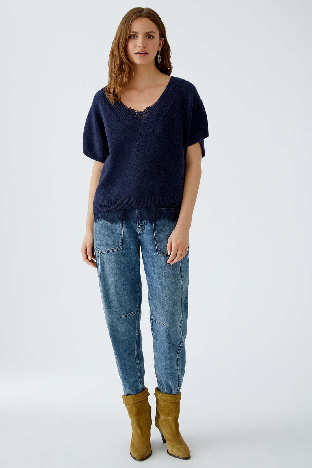 Oui Slipover Jumper 94608 Dark Blue 5742 - Olivia Grace Fashion