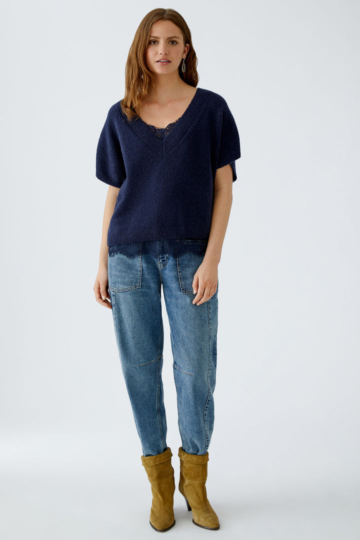 Oui Slipover Jumper 94608 Dark Blue 5742 - Olivia Grace Fashion