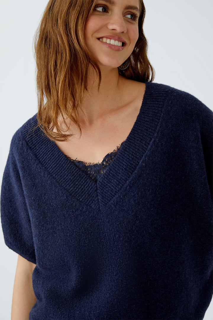 Oui Slipover Jumper 94608 Dark Blue 5742 - Olivia Grace Fashion