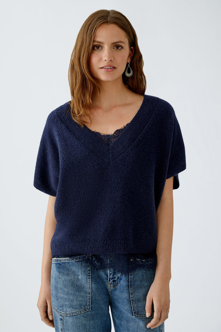 Oui Slipover Jumper 94608 Dark Blue 5742 - Olivia Grace Fashion