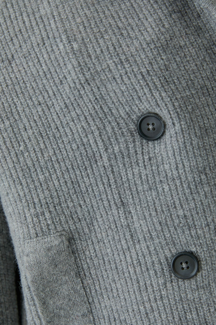 Oui Ribbed Knit Steel Grey Jacket at Olivia Grace Fashion