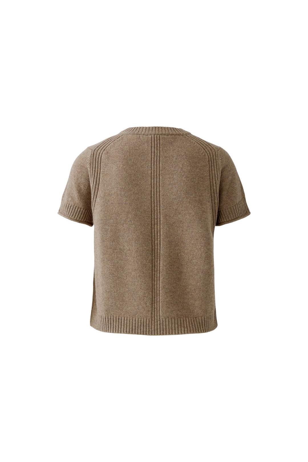 Oui Taupe Melange Short Sleeve Jumper 98007 at Olivia Grace Fashion