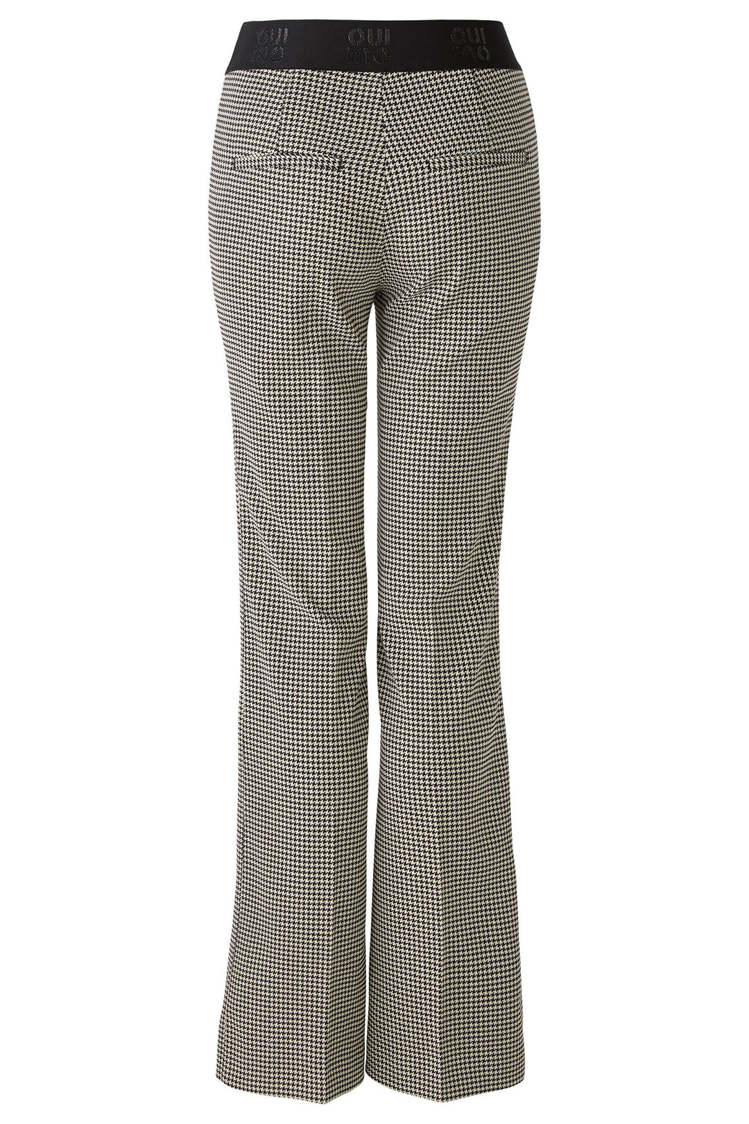Oui Trousers Pull-On Houndstooth Black Off-White 90590 0991