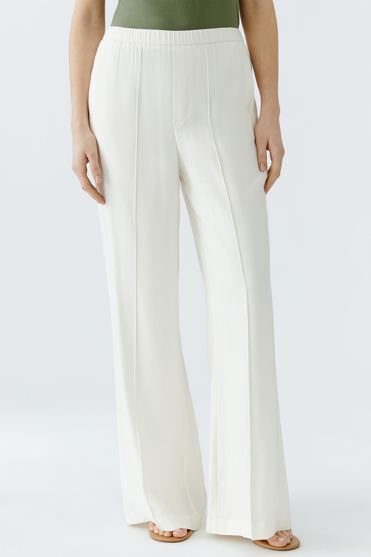 Oui Trousers Pull-On Wide Leg Champagne 92825 1052 – Olivia Grace Fashion