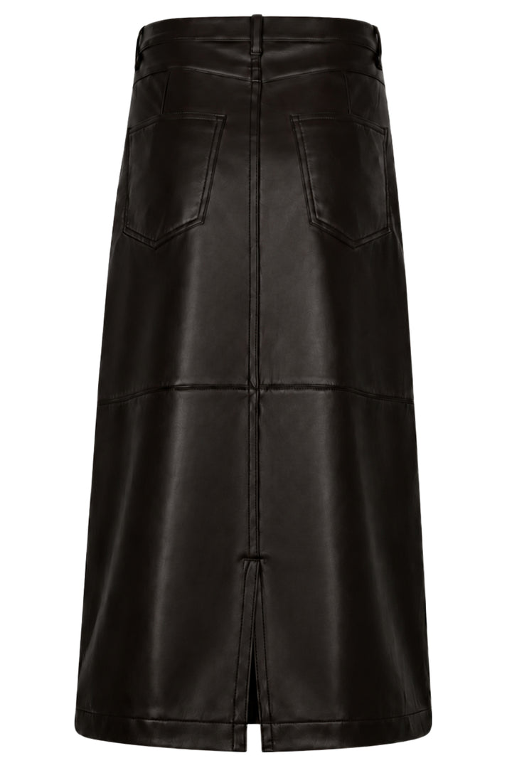 Red Button Alina espresso brown faux leather skirt at Olivia Grace Fashion