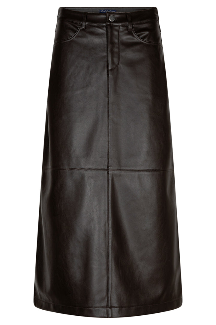 Red Button Alina espresso brown faux leather skirt at Olivia Grace Fashion