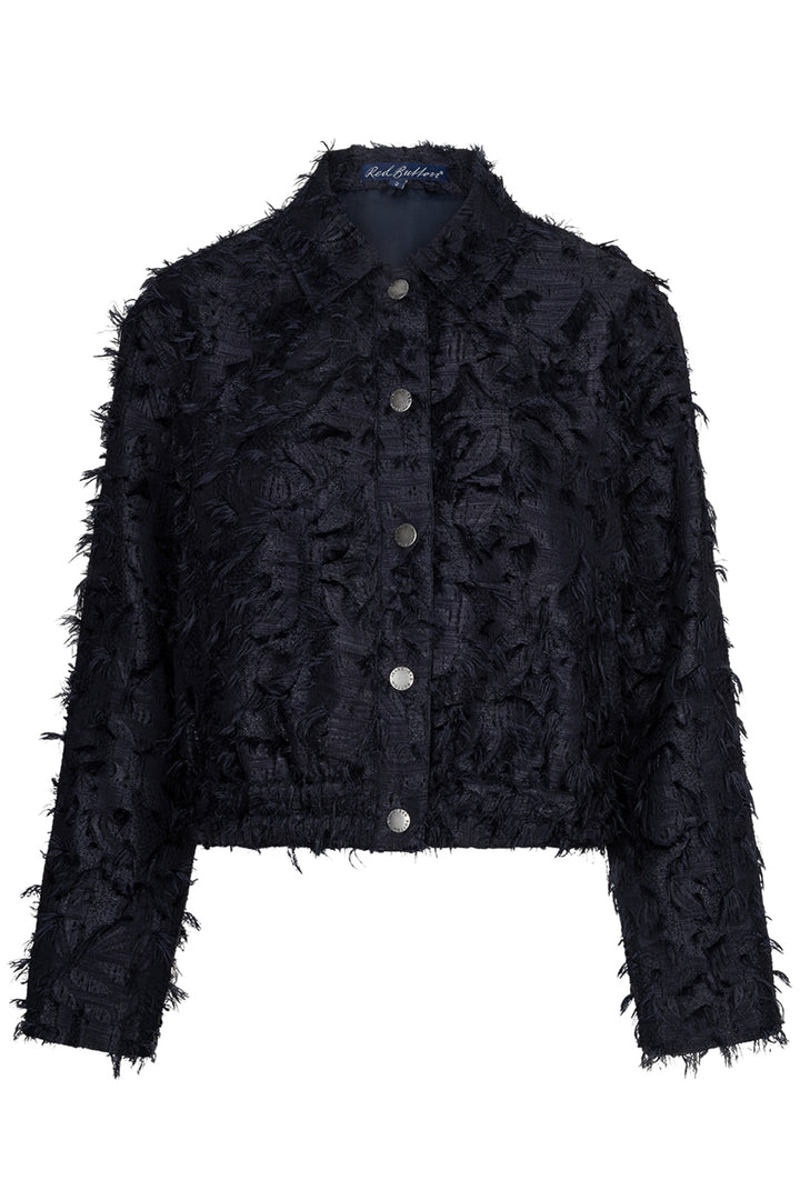 Red Button navy fringe bomber jacket at Olivia Grace Fashion
