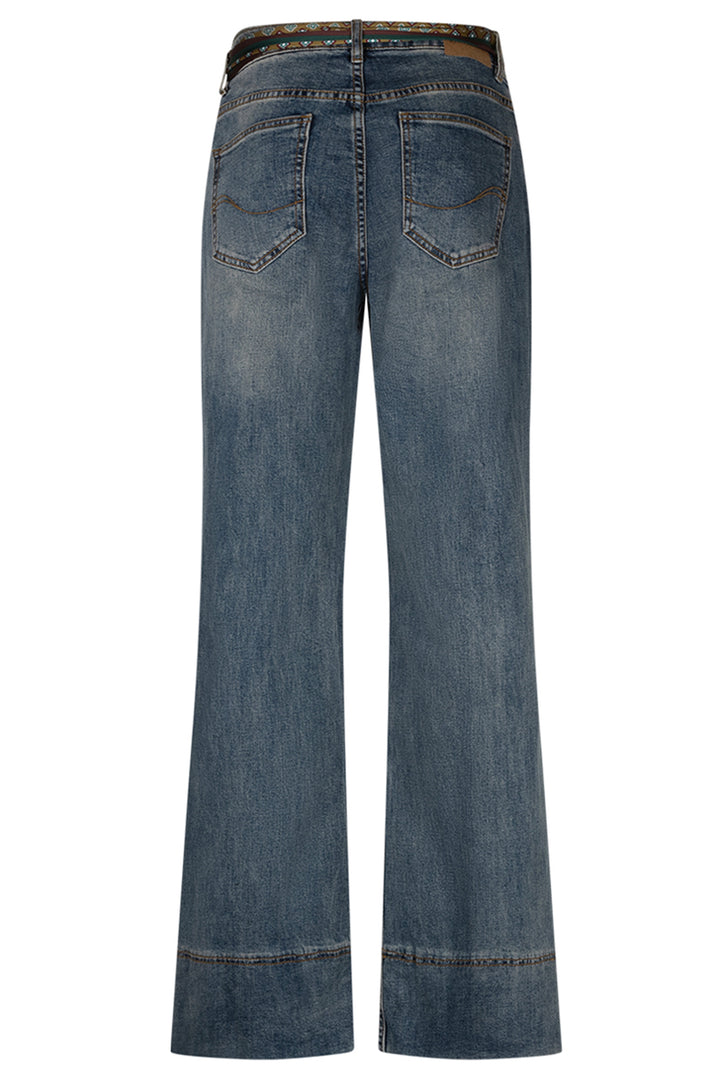 Red Button Brielle vintage wash jeans with scarf at Olivia Grace Fashion