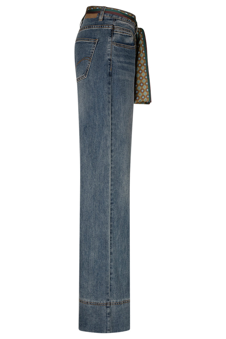 Red Button Brielle vintage wash jeans with scarf at Olivia Grace Fashion