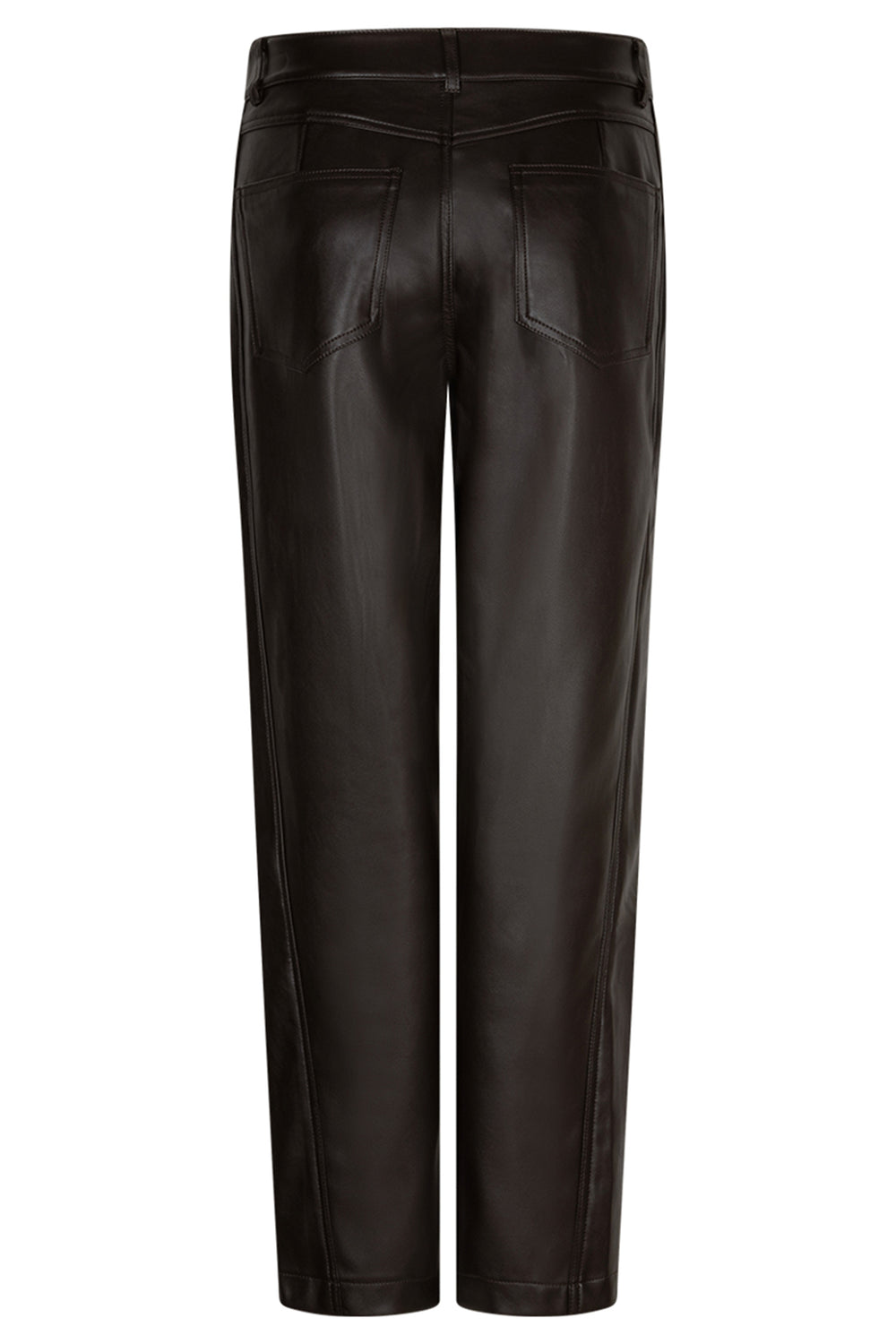 Red Button Caitlina espresso brown faux leather trousers at Olivia Grace Fashion
