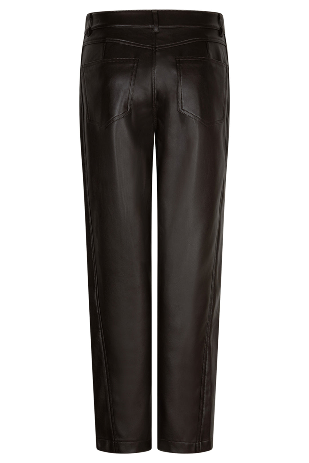 Red Button Caitlina espresso brown faux leather trousers at Olivia Grace Fashion