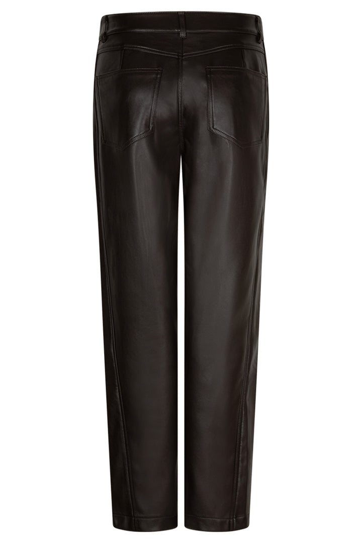 Red Button Caitlina espresso brown faux leather trousers at Olivia Grace Fashion