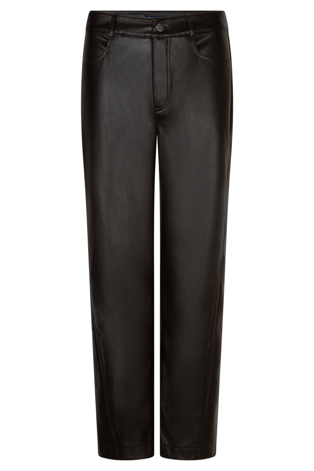 Red Button Caitlina espresso brown faux leather trousers at Olivia Grace Fashion