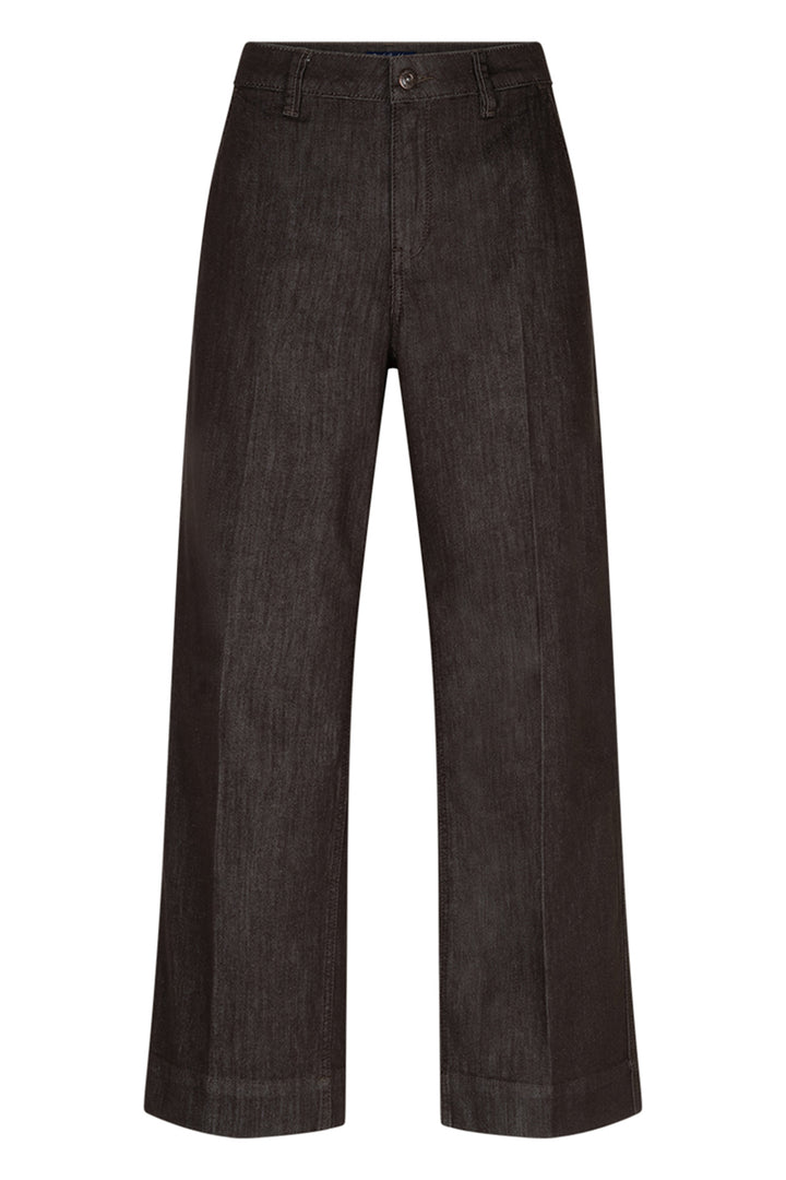 Red Button Conny Wide Leg Espresso Brown Coloured Denim Jeans, front view